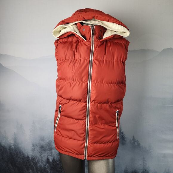 Vintage Robert Phillipe Hooded Rust Puffer Vest | Women's XL - Picture 1 of 13